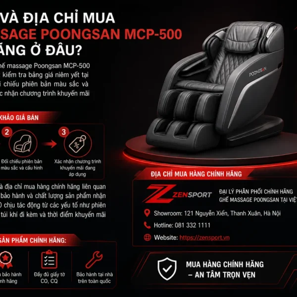 Giá bán và địa chỉ mua Ghế massage Poongsan MCP-500 chính hãng ở đâu
