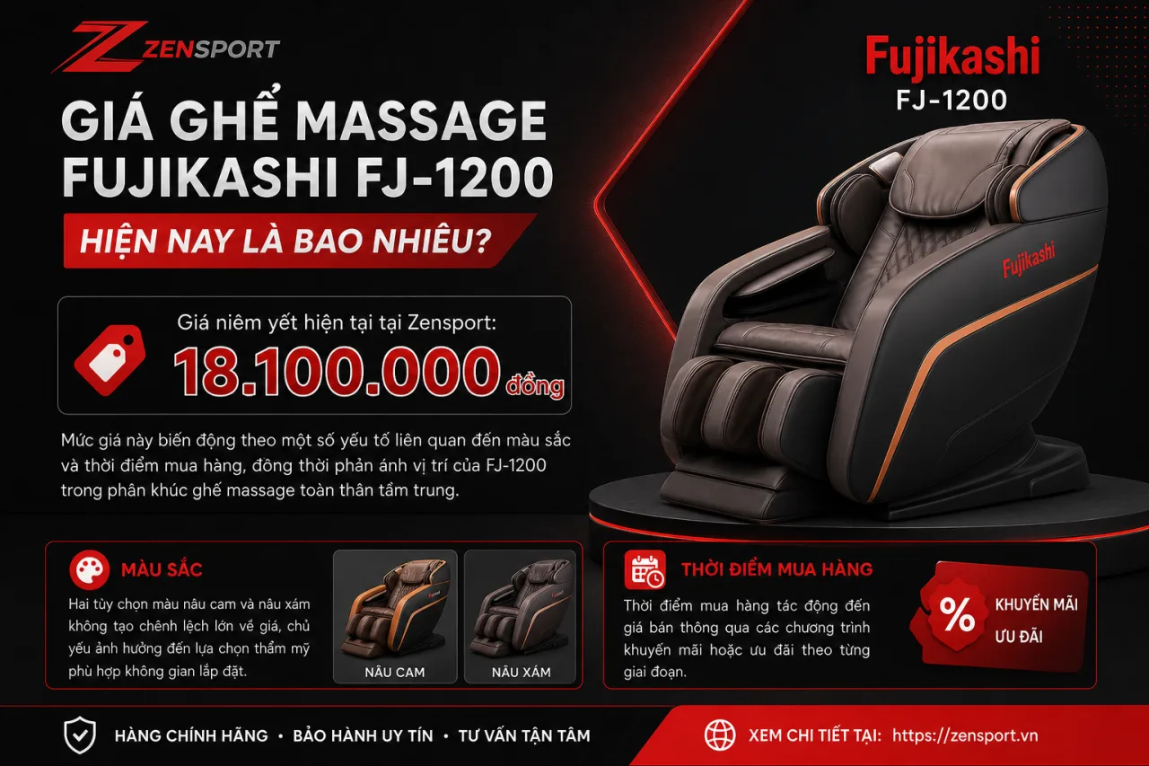 Giá ghế massage Fujikashi FJ-1200 hiện nay là bao nhiêu Giá ghế massage Fujikashi FJ-1200 hiện nay là bao nhiêu