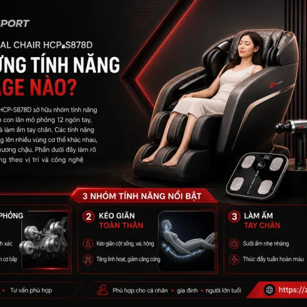 Inada Medical Chair HCP-S878D Có Những Tính Năng Massage Nào