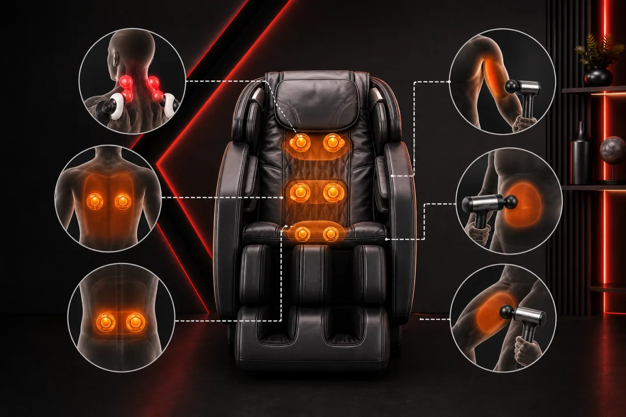 MCS-950 có thể massage độc lập những vùng nào trên cơ thể MCS-950 có thể massage độc lập những vùng nào trên cơ thể