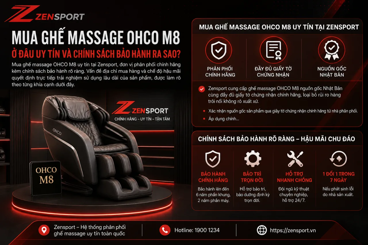 Mua Ghế Massage OHCO M8 Ở Đâu Uy Tín Và Chính Sách Bảo Hành Mua Ghế Massage OHCO M8 Ở Đâu Uy Tín Và Chính Sách Bảo Hành