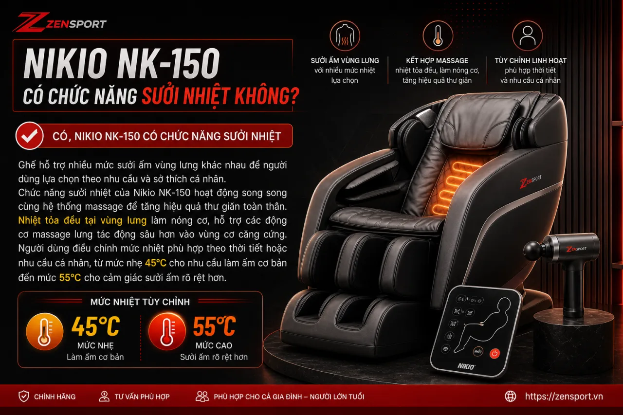 Nikio NK-150 Có Chức Năng Sưởi Nhiệt Không? Nikio NK-150 Có Chức Năng Sưởi Nhiệt Không?