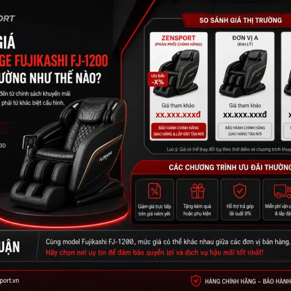 So sánh giá ghế massage Fujikashi FJ-1200 trên thị trường
