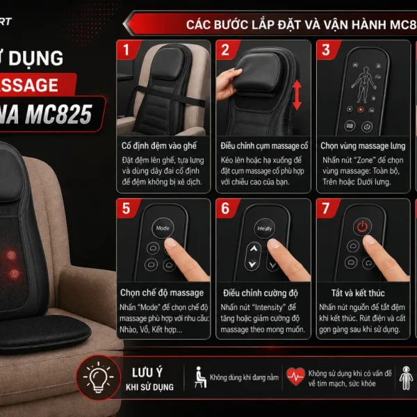 sử dụng đệm massage Medisana MC825