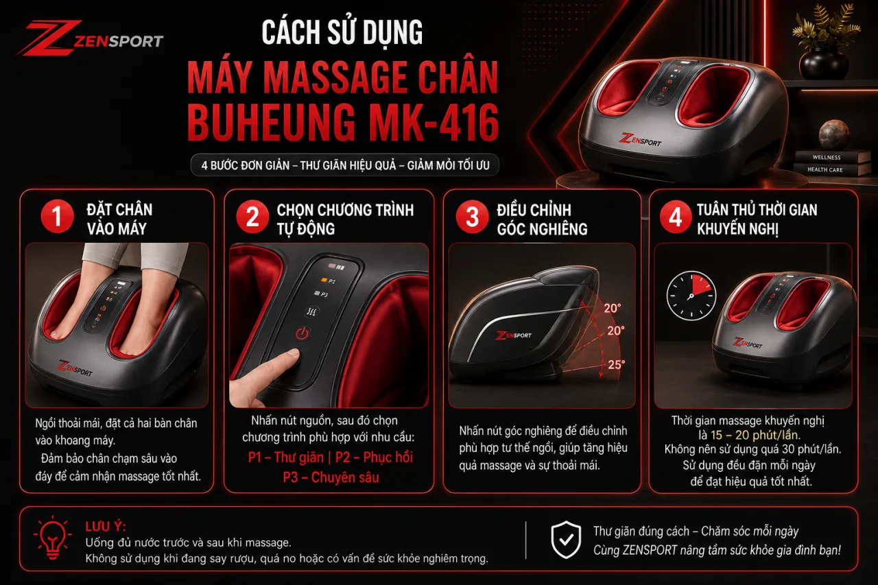 sử dụng Máy massage chân Buheung MK-416 đúng cách sử dụng Máy massage chân Buheung MK-416 đúng cách