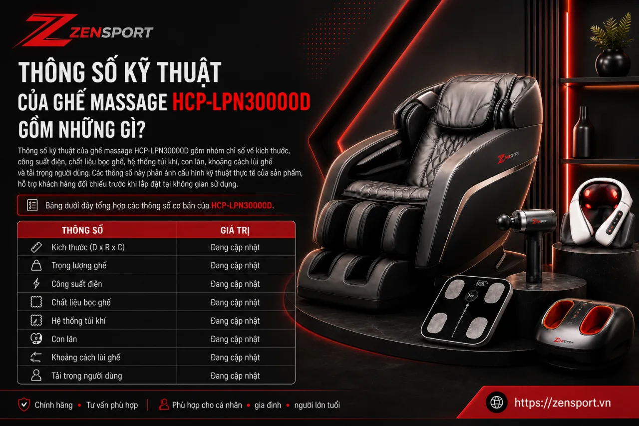 Thông Số Kỹ Thuật Của Ghế Massage HCP-LPN30000D Gồm Những Gì Thông Số Kỹ Thuật Của Ghế Massage HCP-LPN30000D Gồm Những Gì