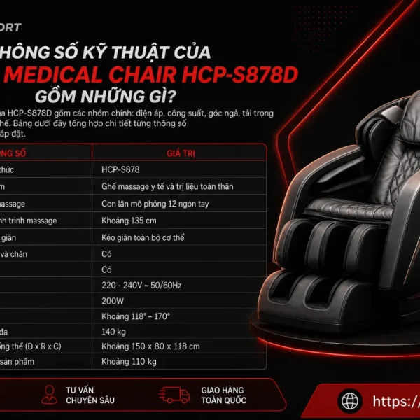 Thông Số Kỹ Thuật Của Inada Medical Chair HCP-S878D Gồm Những Gì