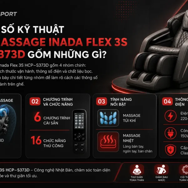 Thông Số Kỹ Thuật Ghế Massage Inada Flex 3S HCP-S373D Gồm Những Gì