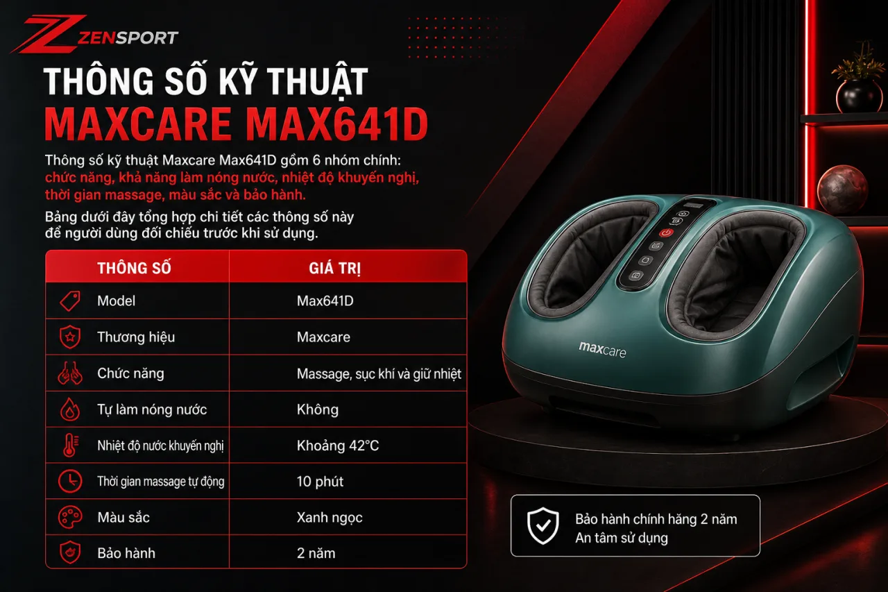 Thông số kỹ thuật Maxcare Max641D gồm những gì Thông số kỹ thuật Maxcare Max641D gồm những gì