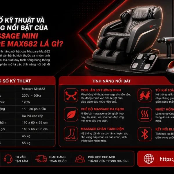 Thông Số Kỹ Thuật Và Tính Năng Nổi Bật Của Ghế Massage Mini Maxcare Max682