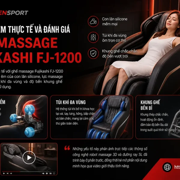 Trải nghiệm thực tế và đánh giá ghế massage Fujikashi FJ-1200