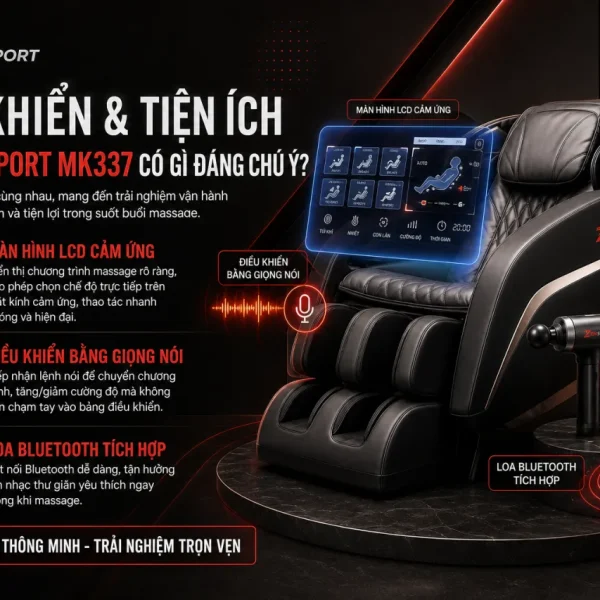Điều khiển và tiện ích của Ghế massage Airbike Sport MK337 có gì đáng chú ý