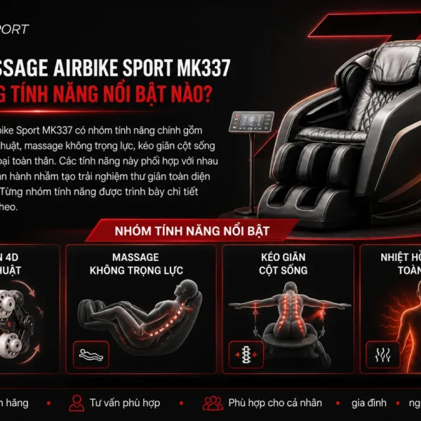 Ghế massage Airbike Sport MK337 có những tính năng nổi bật nào