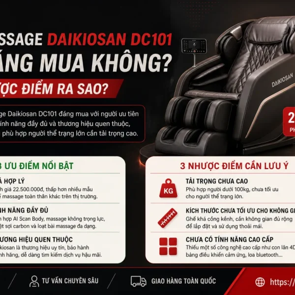 Ghế massage Daikiosan DC101 có đáng mua không? Ưu nhược điểm