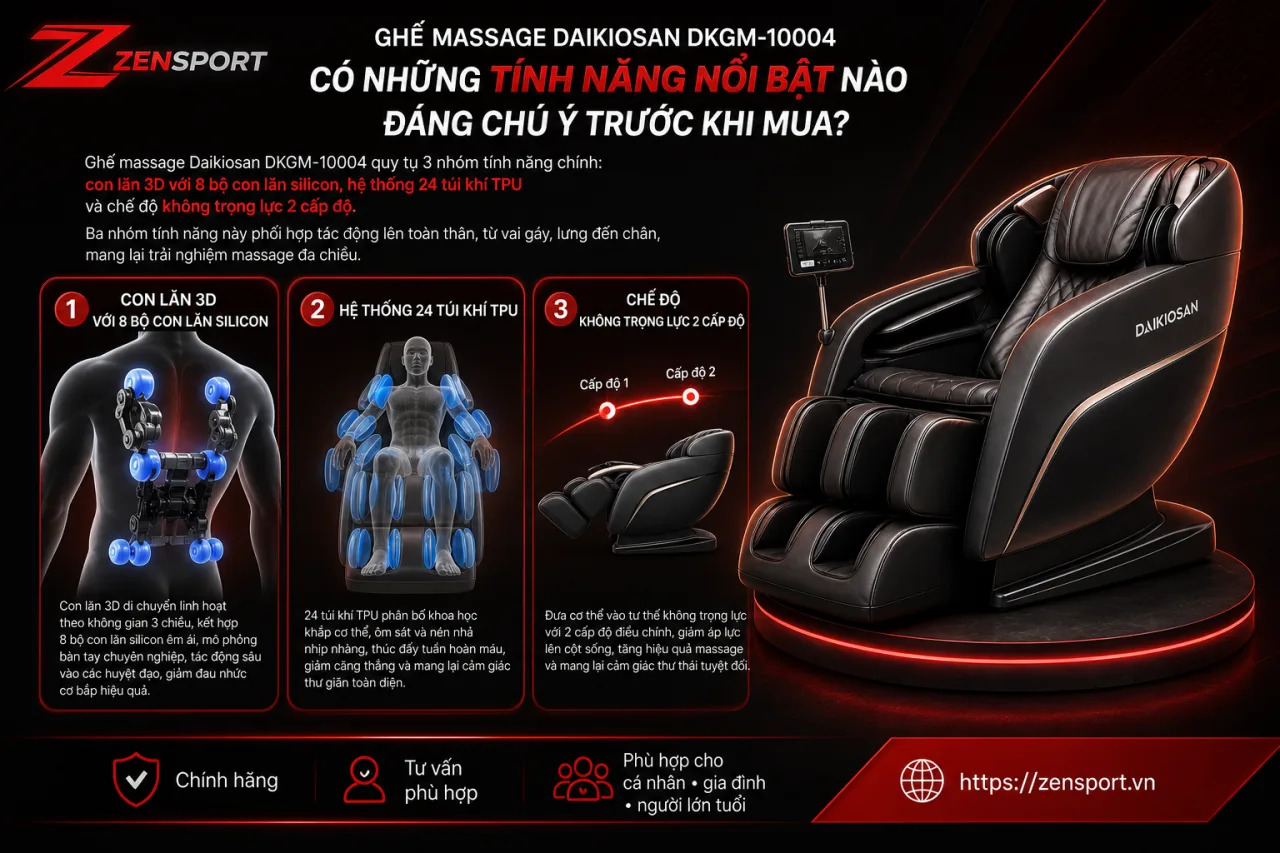 Ghế massage Daikiosan DKGM-10004 có những tính năng nổi bật nào đáng chú ý trước khi mua Ghế massage Daikiosan DKGM-10004 có những tính năng nổi bật nào đáng chú ý trước khi mua