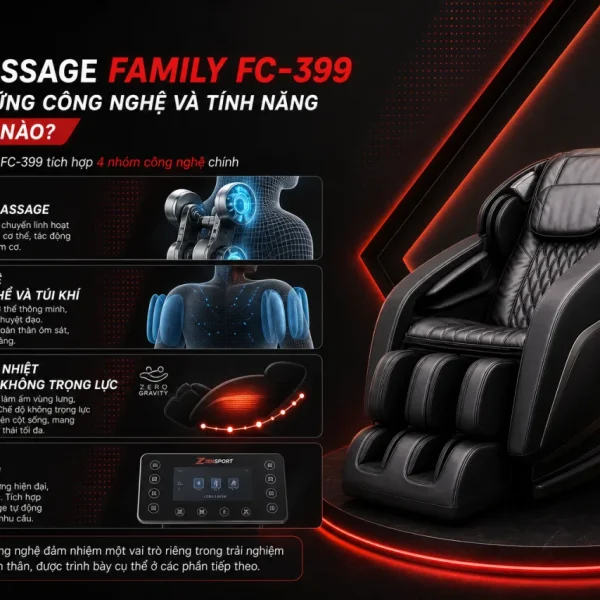 Ghế massage Family FC-399 sở hữu những công nghệ và tính năng massage nào