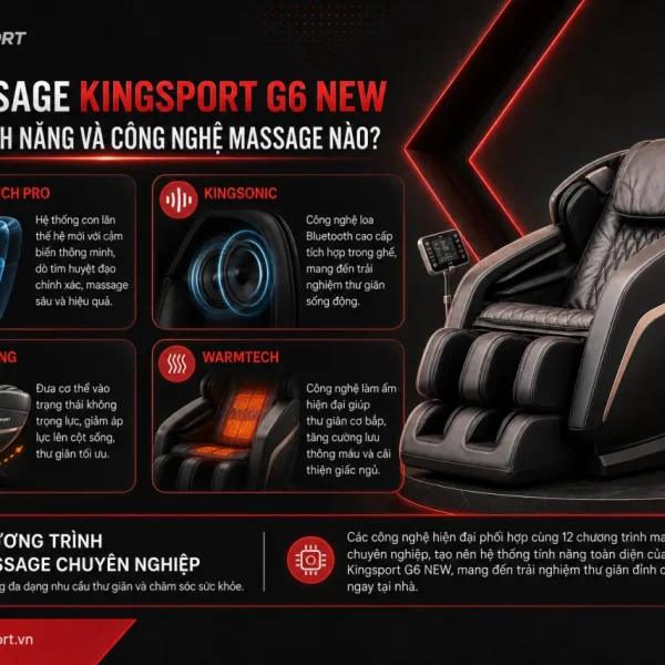 Ghế massage Kingsport G6 NEW có những tính năng và công nghệ massage nào