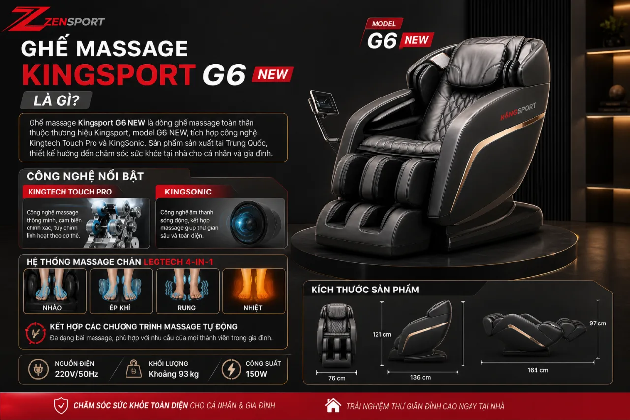 Ghế massage Kingsport G6 NEW Ghế massage Kingsport G6 NEW