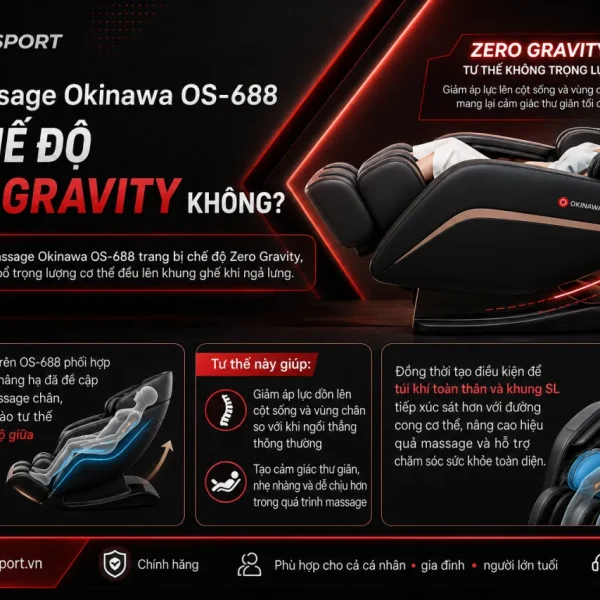 Ghế massage Okinawa OS-688 có chế độ Zero Gravity