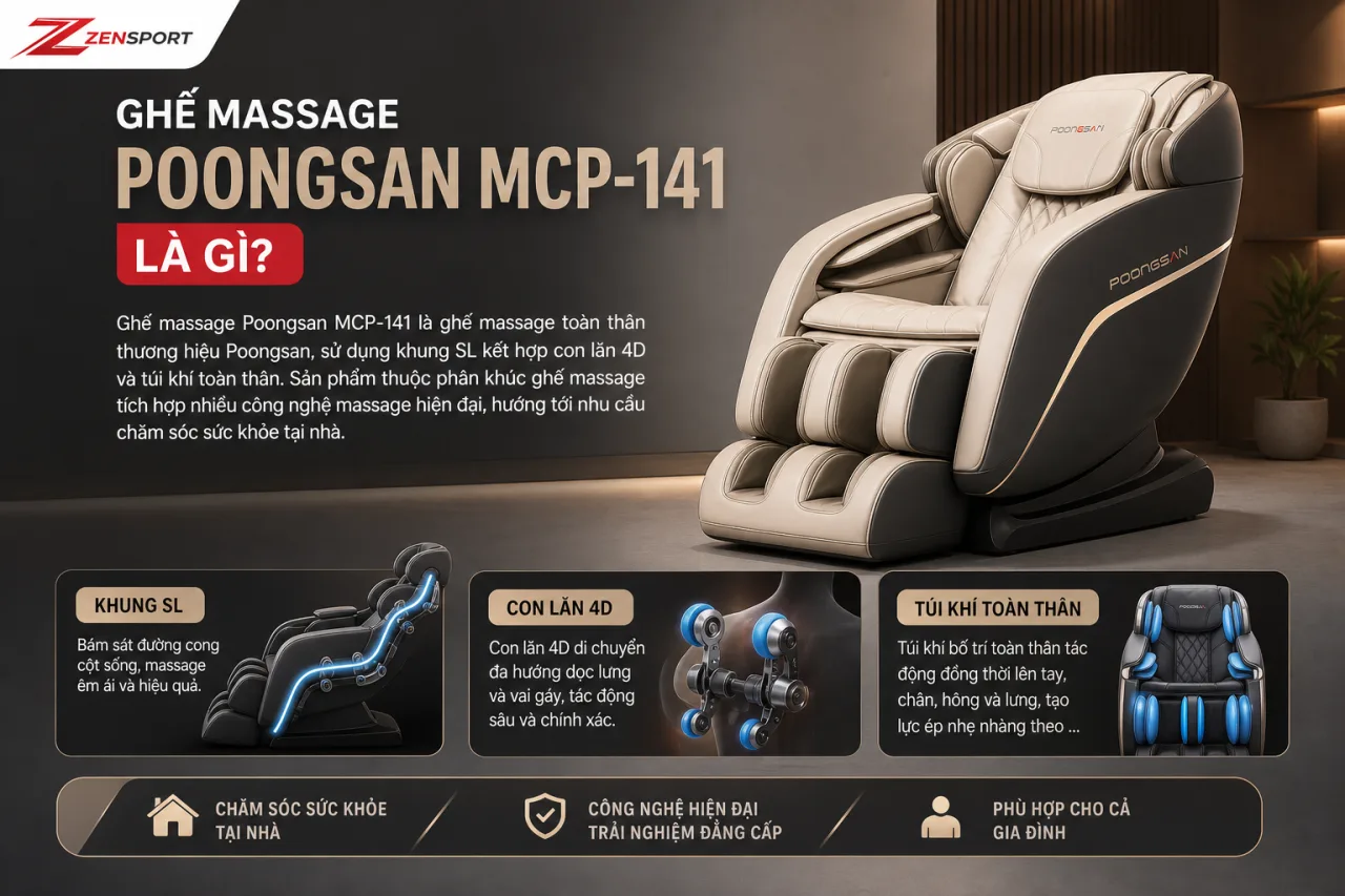 Ghế massage Poongsan MCP-141 Ghế massage Poongsan MCP-141