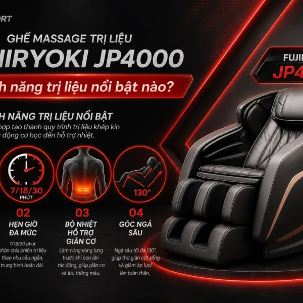Ghế massage trị liệu Fujiiryoki JP4000 có tính năng trị liệu nổi bật nào