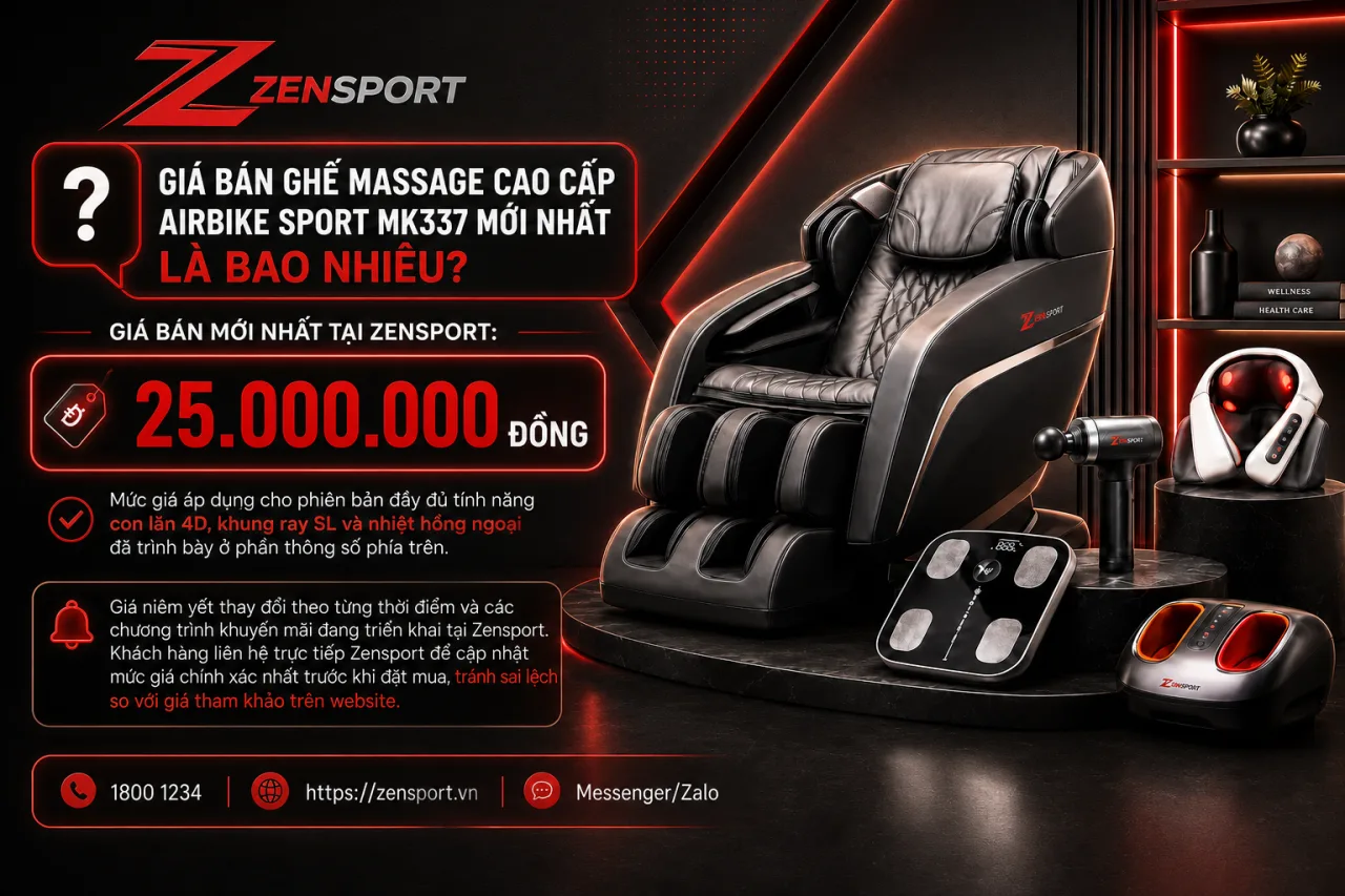 Giá bán Ghế massage cao cấp Airbike Sport MK337 mới nhất là bao nhiêu Giá bán Ghế massage cao cấp Airbike Sport MK337 mới nhất là bao nhiêu