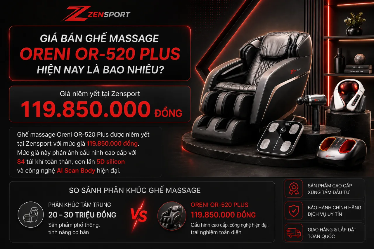 Giá bán Ghế massage Oreni OR-520 Plus hiện nay là bao nhiêu Giá bán Ghế massage Oreni OR-520 Plus hiện nay là bao nhiêu
