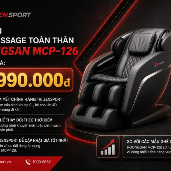 Giá bán ghế massage Poongsan MCP-126 hiện nay là bao nhiêu