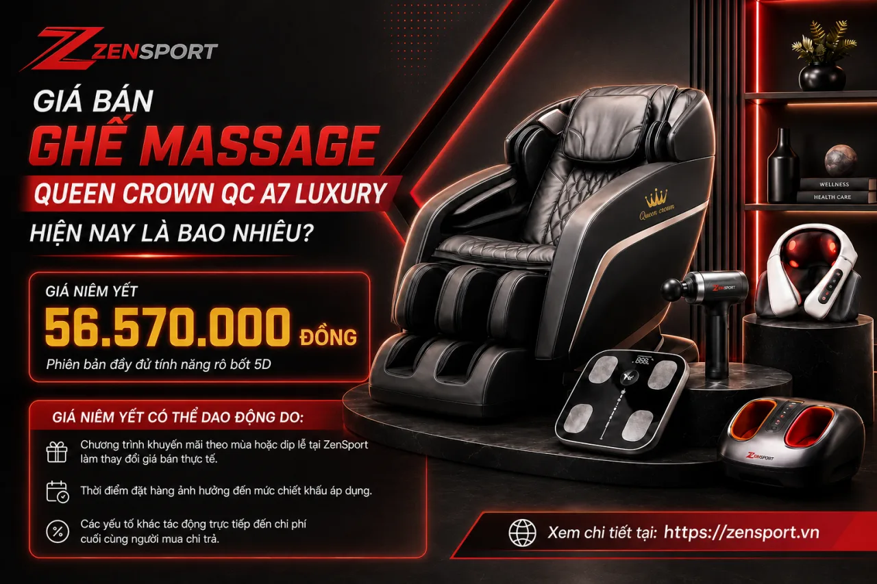 Giá bán Ghế massage Queen Crown QC A7 Luxury hiện nay là bao nhiêu Giá bán Ghế massage Queen Crown QC A7 Luxury hiện nay là bao nhiêu