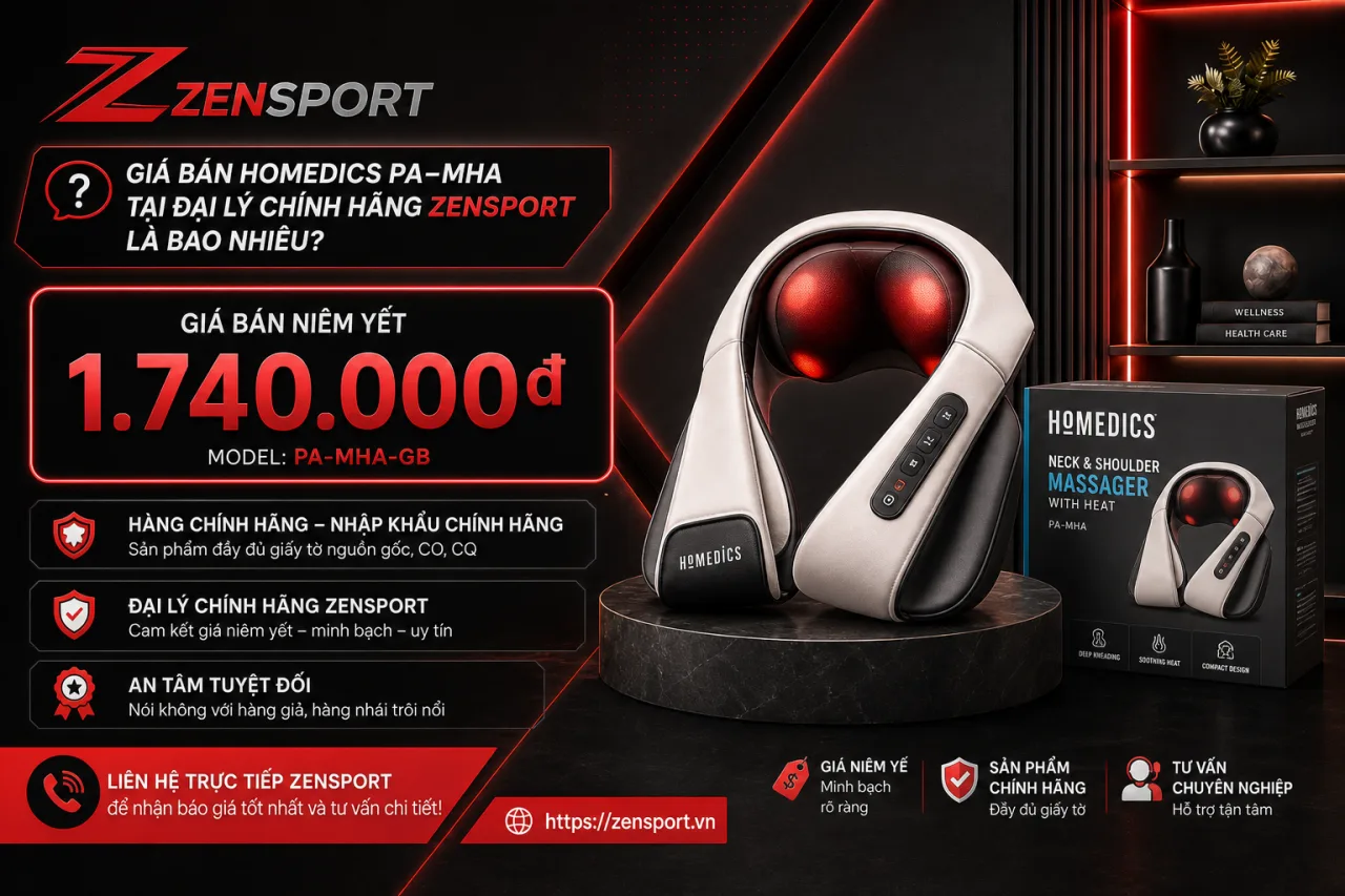 Giá bán Homedics PA-MHA tại đại lý chính hãng Zensport là bao nhiêu Giá bán Homedics PA-MHA tại đại lý chính hãng Zensport là bao nhiêu