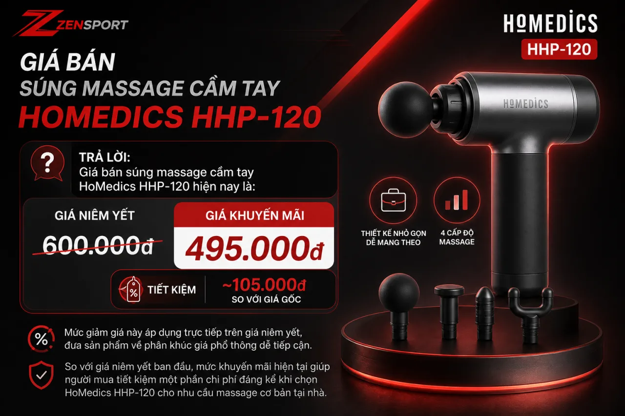 Giá bán súng massage cầm tay HoMedics HHP-120 hiện nay là bao nhiêu Giá bán súng massage cầm tay HoMedics HHP-120 hiện nay là bao nhiêu