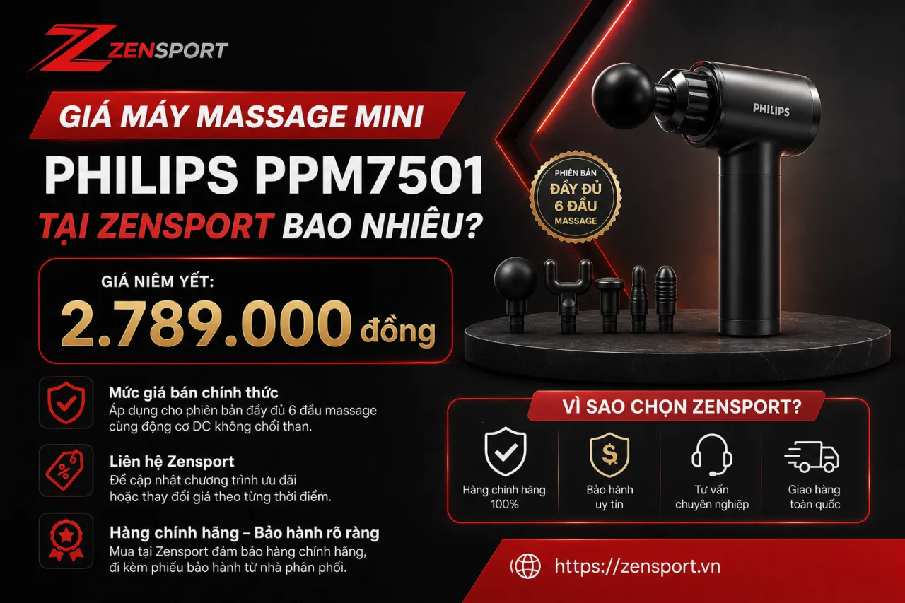 Giá Máy massage mini Philips PPM7501 tại Zensport bao nhiêu Giá Máy massage mini Philips PPM7501 tại Zensport bao nhiêu