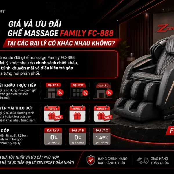 Giá và ưu đãi ghế massage Family FC-888 tại các đại lý có khác nhau