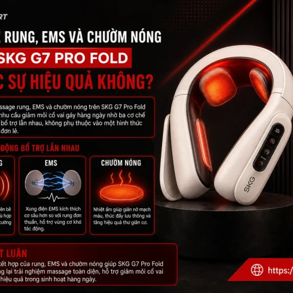 Massage rung, EMS và chườm nóng trên SKG G7 Pro Fold có thực sự hiệu quả