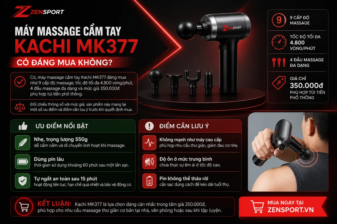 Máy massage cầm tay Kachi MK377 có đáng mua Máy massage cầm tay Kachi MK377 có đáng mua