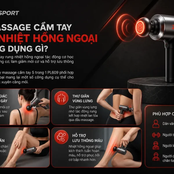 Máy massage cầm tay rung nhiệt hồng ngoại có công dụng gì
