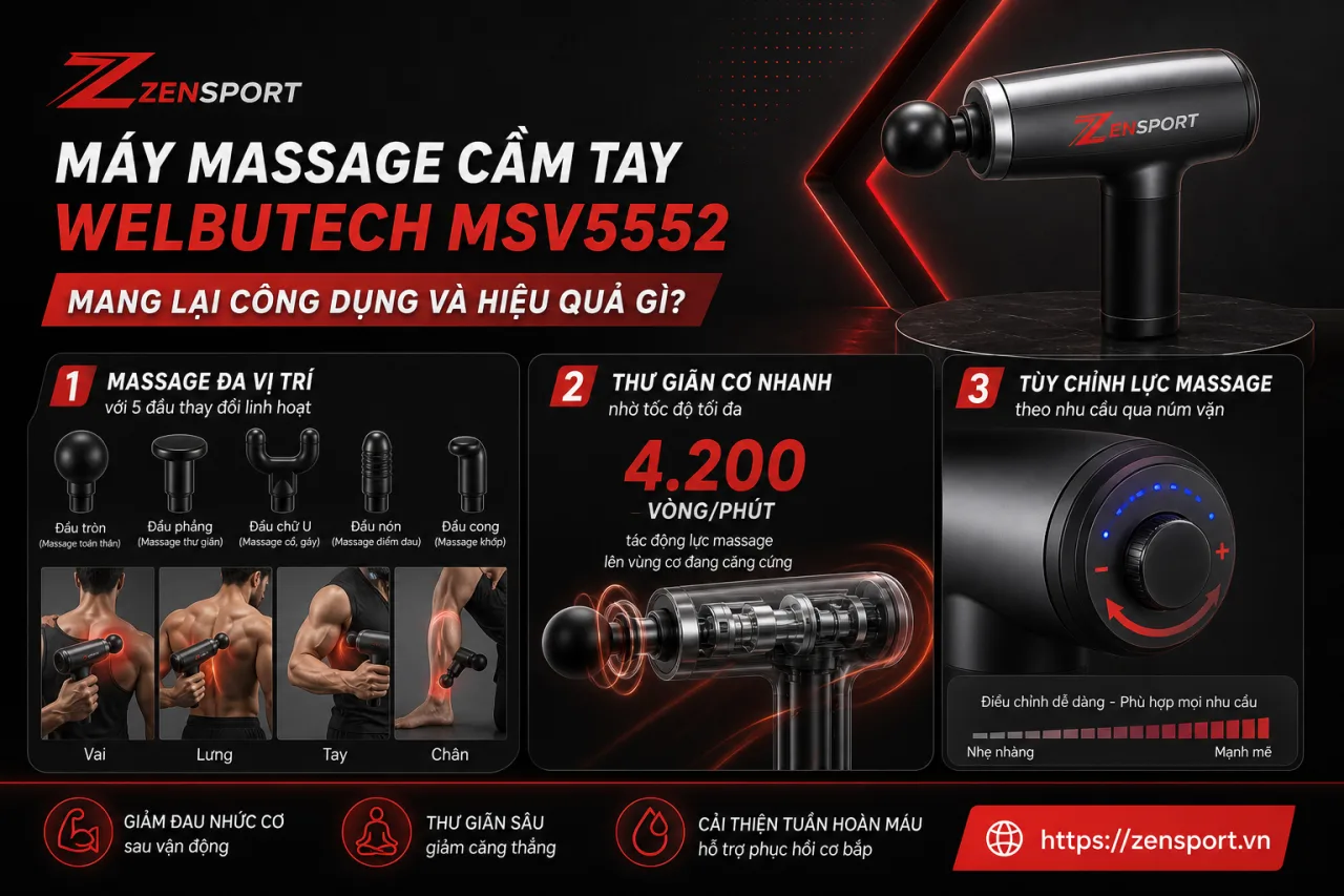 Máy massage cầm tay Welbutech MSV5552 mang lại công dụng và hiệu quả gì Máy massage cầm tay Welbutech MSV5552 mang lại công dụng và hiệu quả gì