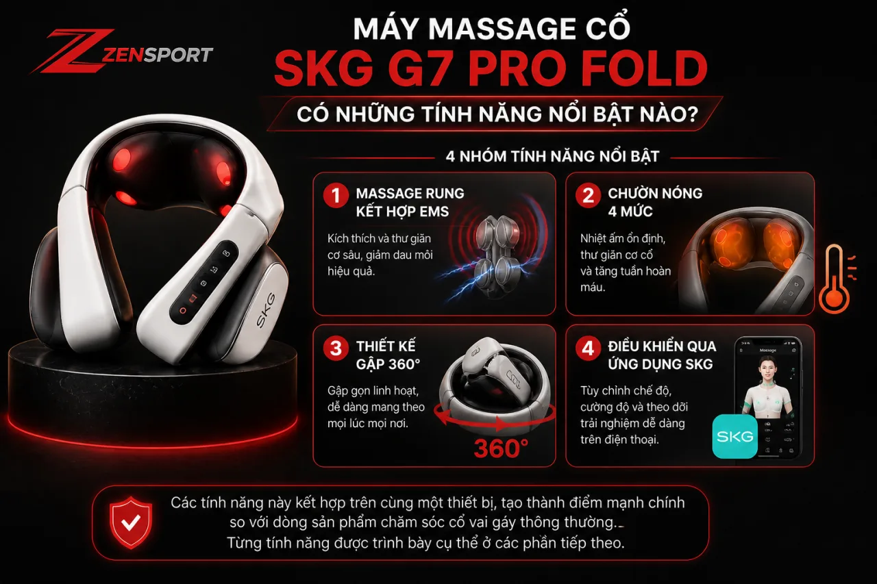 Máy massage cổ SKG G7 Pro Fold có những tính năng nổi bật nào Máy massage cổ SKG G7 Pro Fold có những tính năng nổi bật nào