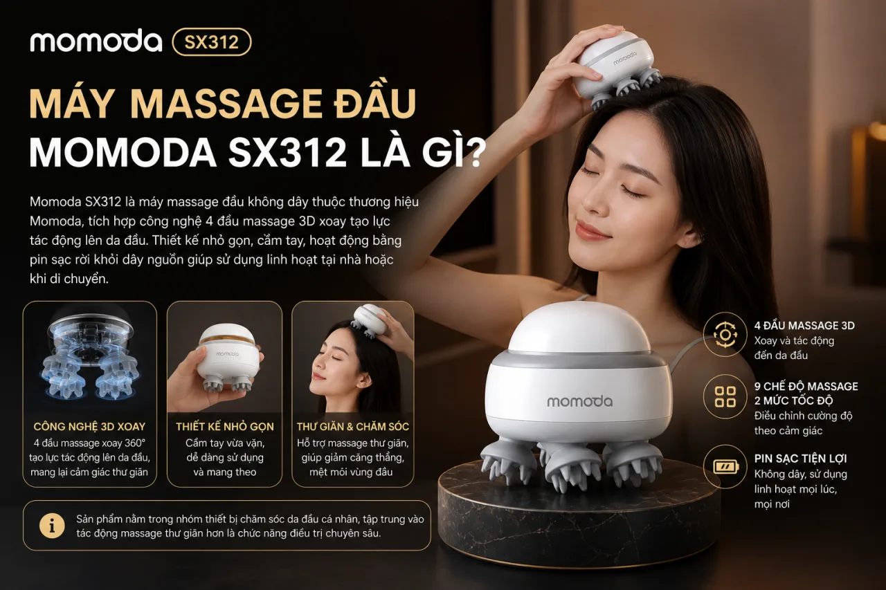 Máy Massage Đầu Momoda SX312 Máy Massage Đầu Momoda SX312