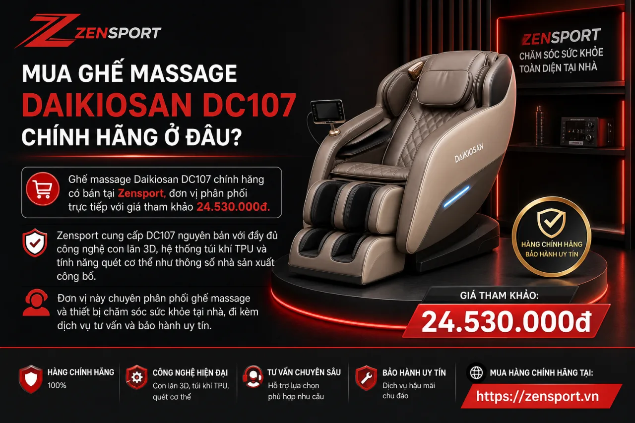 Mua Ghế massage Daikiosan DC107 chính hãng ở đâu Mua Ghế massage Daikiosan DC107 chính hãng ở đâu