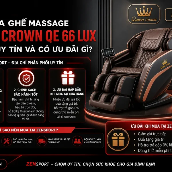 Mua Ghế Massage Queen Crown QE 66 LUX Ở Đâu Uy Tín Và Có Ưu Đãi Gì