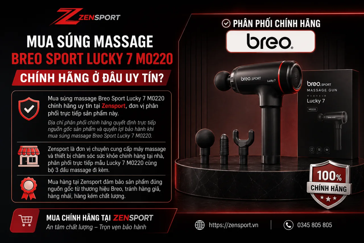 Mua súng massage Breo Sport Lucky 7 M0220 chính hãng ở đâu uy tín Mua súng massage Breo Sport Lucky 7 M0220 chính hãng ở đâu uy tín