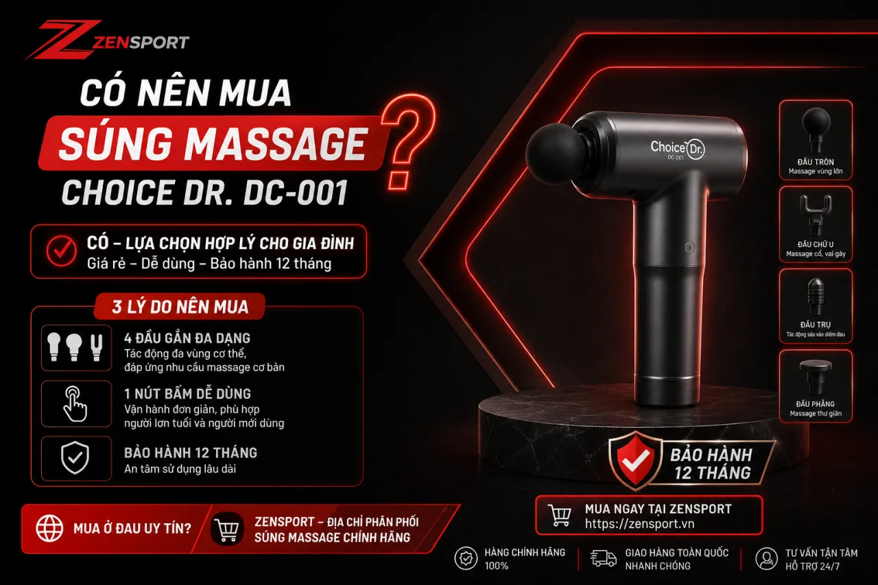 mua Súng massage Choice Dr. DC-001 không và mua ở đâu uy tín Có nên mua Súng massage Choice Dr. DC-001 không và mua ở đâu uy tín