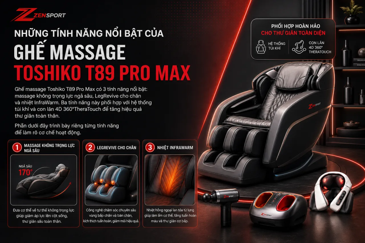 Những tính năng nổi bật của Ghế massage Toshiko T89 Pro Max Những tính năng nổi bật của Ghế massage Toshiko T89 Pro Max