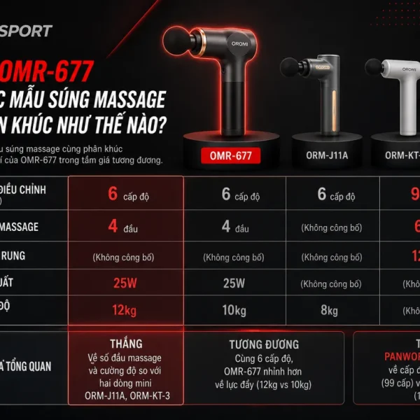 Oromi OMR-677 so với các mẫu súng massage cùng phân khúc