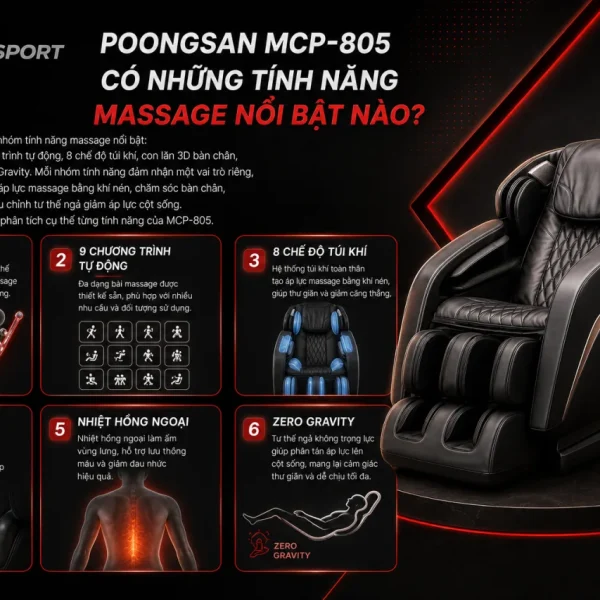Poongsan MCP-805 có những tính năng massage nổi bật nào