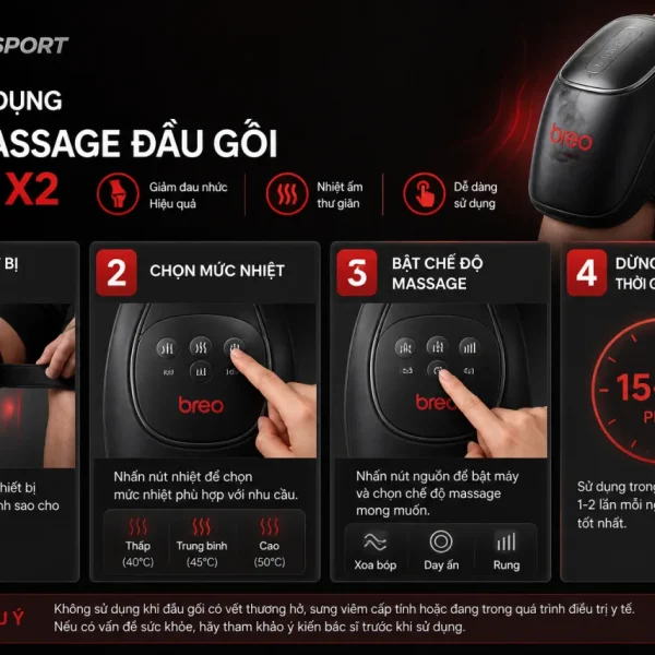 sử dụng Máy massage đầu gối Breo X2