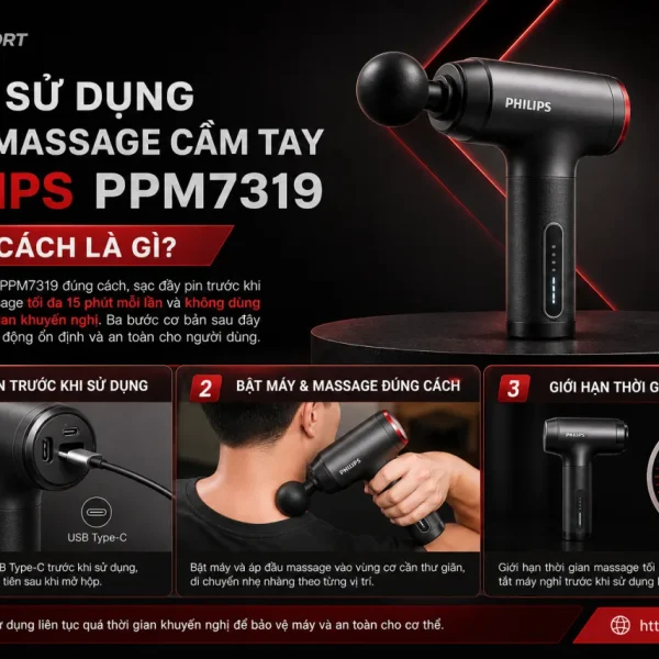 Sử Dụng Súng Massage Cầm Tay Philips PPM7319 Đúng Cách