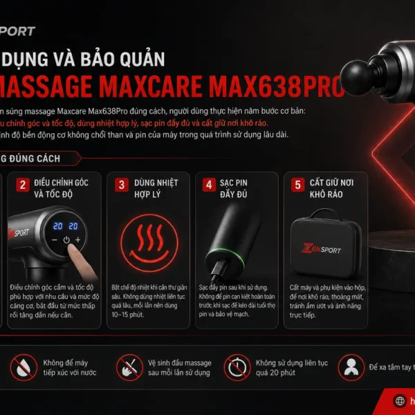 sử dụng và bảo quản súng massage Maxcare Max638Pro