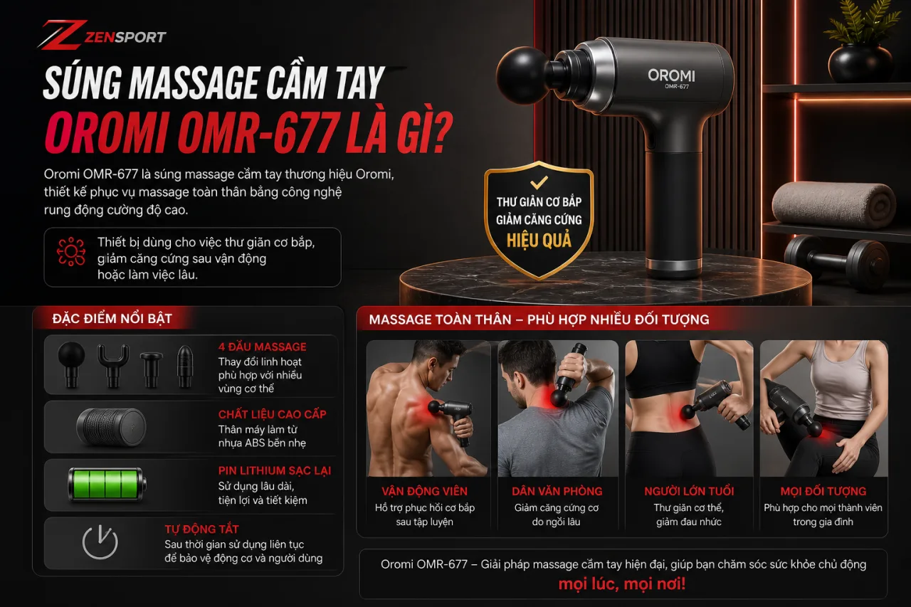 Súng massage cầm tay Oromi OMR-677 Súng massage cầm tay Oromi OMR-677
